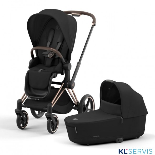 Коляска 2 в 1 Cybex Priam IV шасси Rose Gold