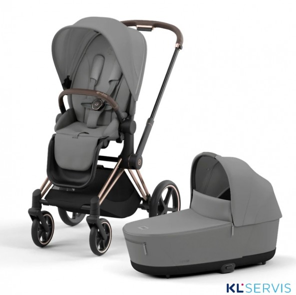 Коляска 2 в 1 Cybex Priam IV шасси Rose Gold