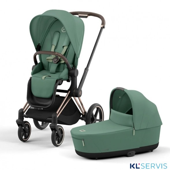 Коляска 2 в 1 Cybex Priam IV шасси Rose Gold