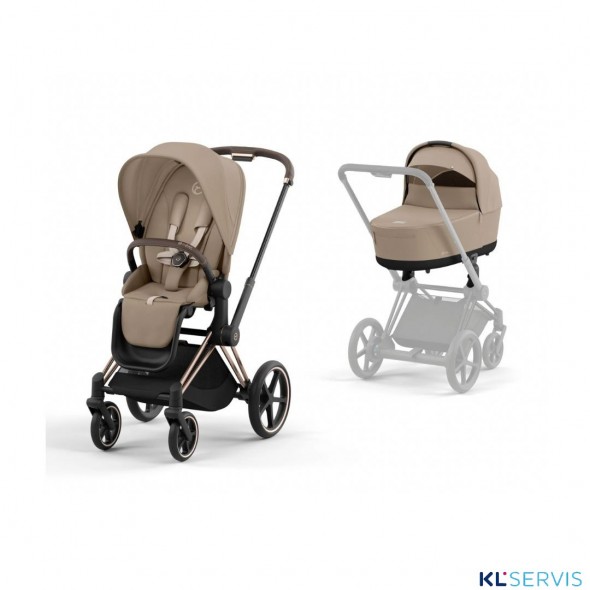 Коляска 2 в 1 Cybex Priam IV шасси Rose Gold