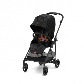 Коляска прогулочная Cybex Melio Street (с дождевиком), Real Black (Черный с принтом)