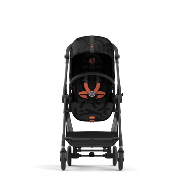 Коляска прогулочная Cybex Melio Street (с дождевиком), Real Black (Черный с принтом)