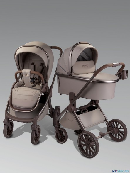 Коляска детская из экокожи 2в1 Amarobaby Motus Premium Ecco Exclusive