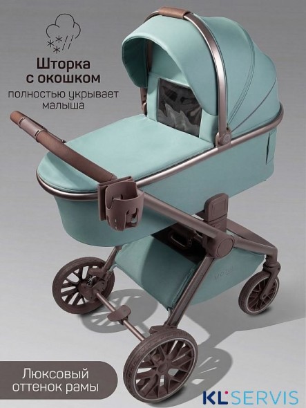 Коляска детская из экокожи 2в1 Amarobaby Motus Premium Ecco Exclusive