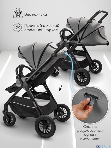 Прогулочная коляска с реверсивным блоком Amarobaby Somnium