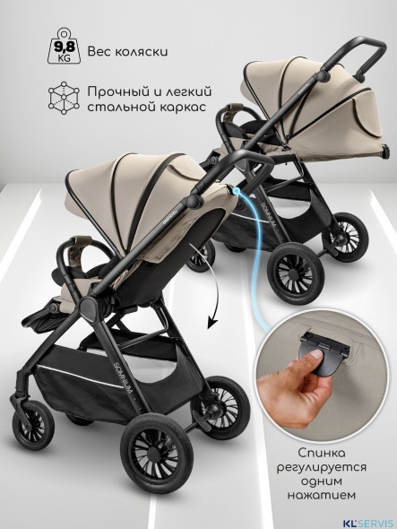 Прогулочная коляска с реверсивным блоком Amarobaby Somnium
