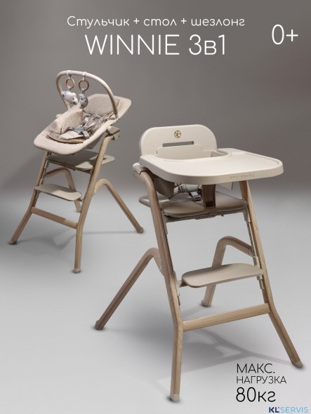 Стульчик для кормления 3 в 1 Amarobaby Winnie