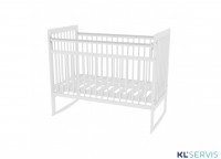 Кроватка колесо-качалка полностью из натурального дерева Bambini 03