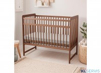 Кроватка колесо-качалка полностью из натурального дерева Bambini 03