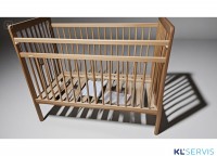 Кроватка колесо-качалка полностью из натурального дерева Bambini 03
