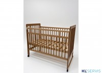 Кроватка колесо-качалка полностью из натурального дерева Bambini 03