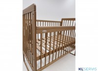 Кроватка колесо-качалка полностью из натурального дерева Bambini 03