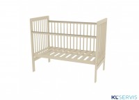 Кроватка колесо-качалка полностью из натурального дерева Bambini 03