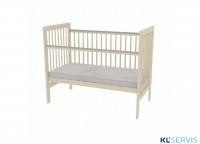Кроватка колесо-качалка полностью из натурального дерева Bambini 03