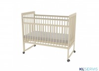Кроватка колесо-качалка полностью из натурального дерева Bambini 03