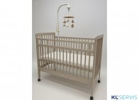 Кроватка колесо-качалка полностью из натурального дерева Bambini 03
