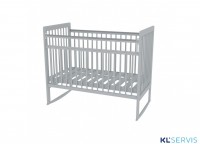 Кроватка колесо-качалка полностью из натурального дерева Bambini 03