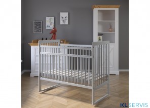 Кроватка колесо-качалка полностью из натурального дерева Bambini 03