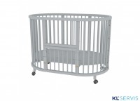 Кроватка детская овальная Bambini Арт. 20.16.20_38_14 (без маятника трансформер, детский манеж)
