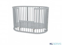 Кроватка детская овальная Bambini Арт. 20.16.20_38_14 (без маятника трансформер, детский манеж)