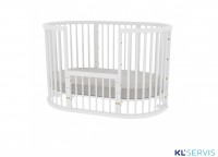 Кроватка детская овальная Bambini Арт. 20.16.20_38_14 (без маятника трансформер, детский манеж)
