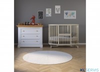 Кроватка детская овальная Bambini Арт. 20.16.20_38_14 (без маятника трансформер, детский манеж)