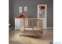 Кроватка детская овальная Bambini Арт. 20.16.20_38_14 (без маятника трансформер, детский манеж)