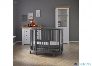 Кроватка детская овальная Bambini Арт. 20.16.20_38_14 (без маятника трансформер, детский манеж)