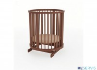 Кроватка детская овальная Bambini Арт. 141 (с маятником, трансформер, детский манеж)