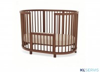 Кроватка детская овальная Bambini Арт. 141 (с маятником, трансформер, детский манеж)