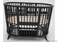 Кроватка детская овальная Bambini Арт. 141 (с маятником, трансформер, детский манеж)