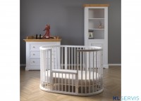 Кроватка детская овальная Bambini Арт. 141 (с маятником, трансформер, детский манеж)