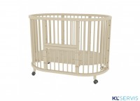 Кроватка детская овальная Bambini Арт. 141 (с маятником, трансформер, детский манеж)