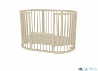 Кроватка детская овальная Bambini Арт. 141 (с маятником, трансформер, детский манеж)