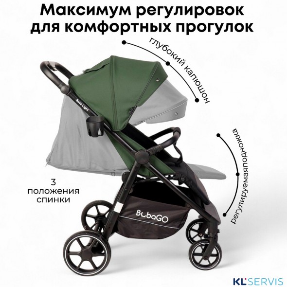 Коляска детская прогулочная BubaGo арт.BG 137-2 MODEL BASS  Light 2025