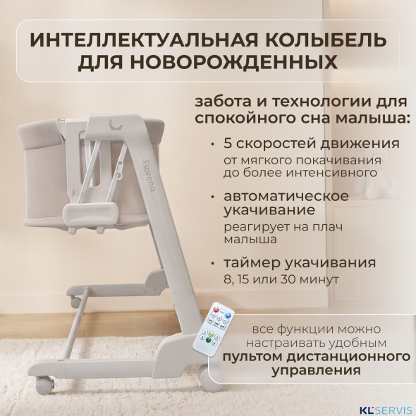 Электроколыбель BubaGo Florena (трансформер), Датчик плача (Smart-режим)