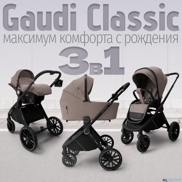 Модульная коляска BubaGO Gaudi 3в1 Classic
