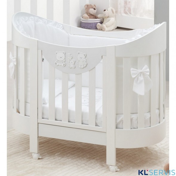 Детская кровать Italbaby Happy Family Oval, белый (в комплекте матрас и белье 4)