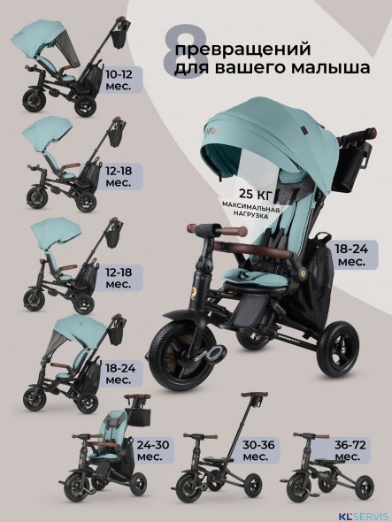 Складной трехколесный велосипед Qplay SPRINTER S MAX S702