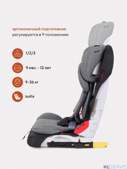 АВТОКРЕСЛО RANT TAXI ISOFIX 1/2/3 (9-36 КГ)