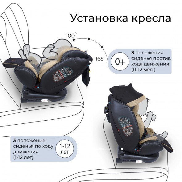 Автокресло поворотное группа 0123 (0-36) Sweet Baby Suburban 360 Isofix