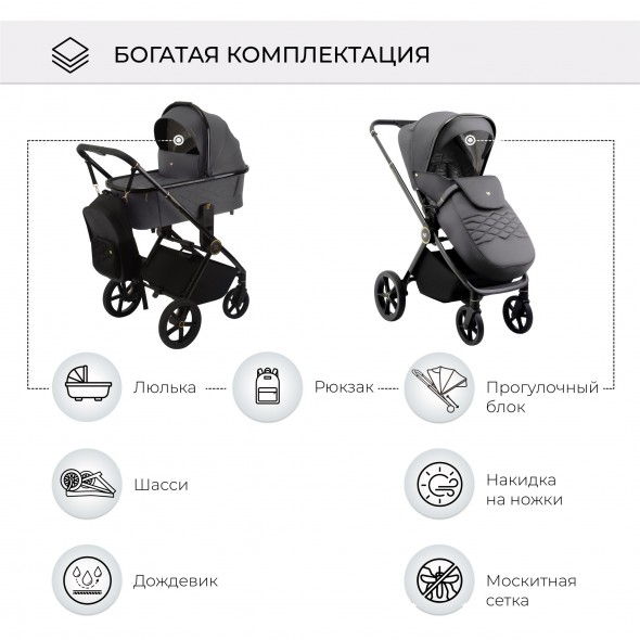 Коляска 2в1 Sweet Baby Elegante Chrome/GL