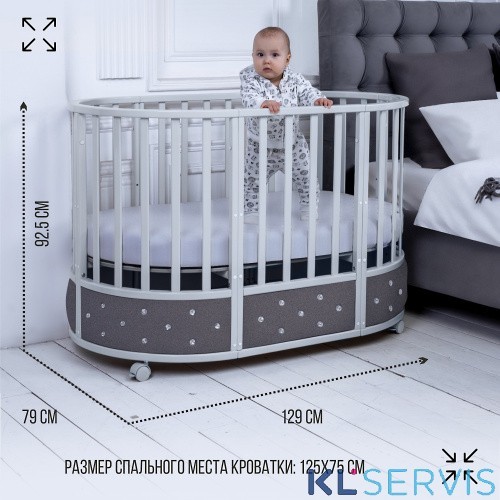 Кроватка-трансформер 7в1 Sweet Baby Brillantezza на колесах