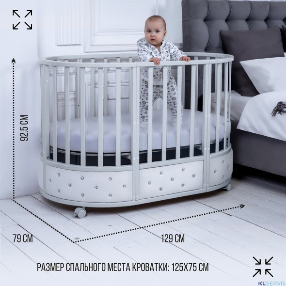 Кроватка-трансформер 7в1 Sweet Baby Brillantezza на колесах