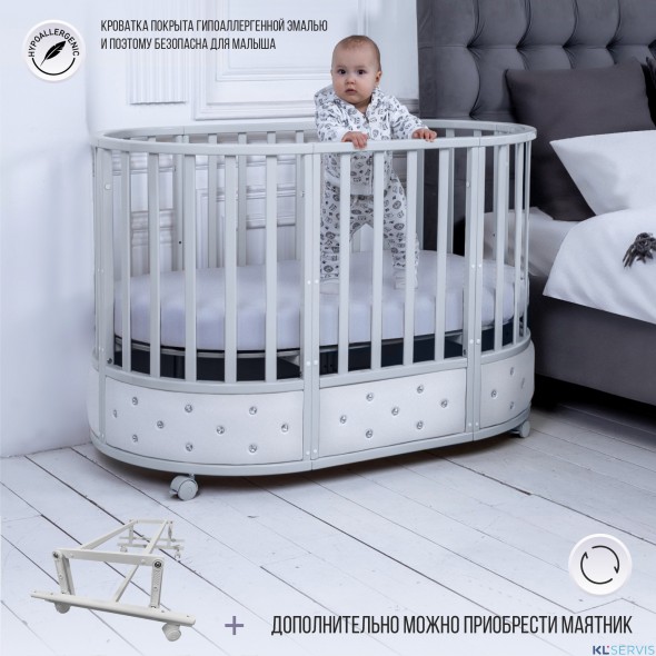 Кроватка-трансформер 7в1 Sweet Baby Brillantezza на колесах