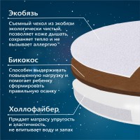 Матрас в кроватку Sweet Baby COCOS Comfort круглый New (d75 см)10см (экобязь)