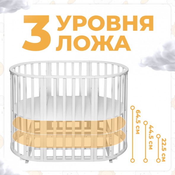 Кроватка-трансформер 9в1 Sweet Baby Delizia V2