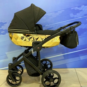 Детская коляска 2 в 1  Junama Diamond Mirror Satin  (black) 